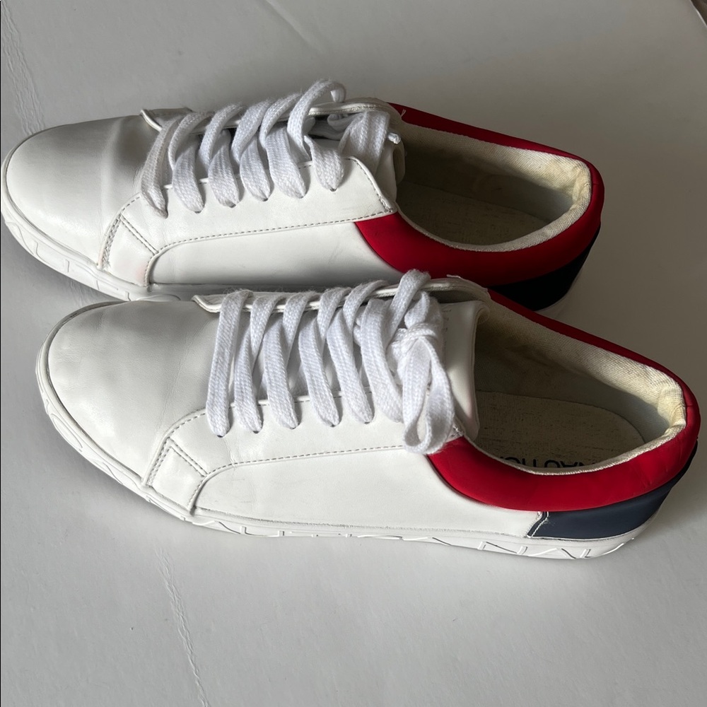 Nautica Yocana Lace up White and Red Sneakers Size‎ 7.5